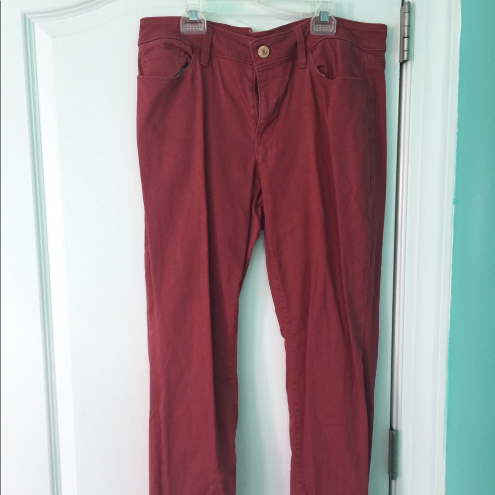 LOFT curvy skinny red jeans size 12